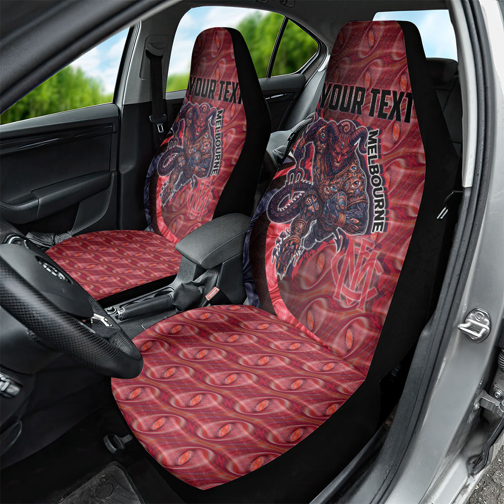 Personalised Melbourne Demons Car Seat Cover Trippy Psychedelic Abstract Art Mascot Football Fans
