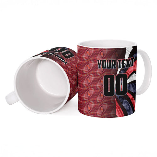 Personalised Melbourne Demons Ceramic Mug Trippy Psychedelic Abstract Art Mascot Football Fans