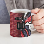 Personalised Melbourne Demons Ceramic Mug Trippy Psychedelic Abstract Art Mascot Football Fans