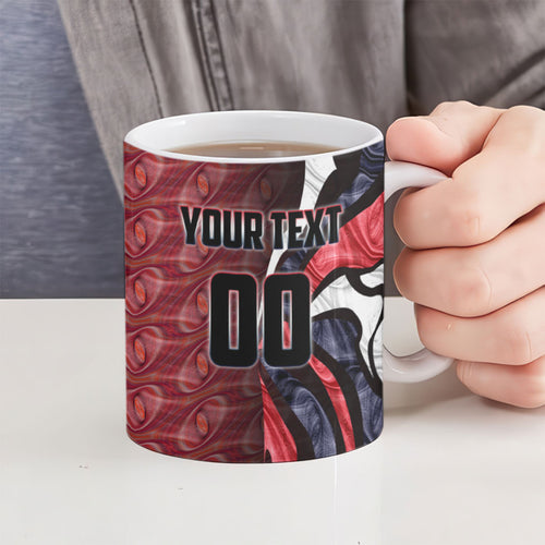 Personalised Melbourne Demons Ceramic Mug Trippy Psychedelic Abstract Art Mascot Football Fans