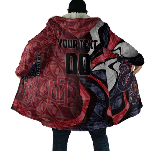 Personalised Melbourne Demons Cloak Trippy Psychedelic Abstract Art Mascot Football Fans
