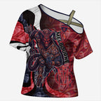 Personalised Melbourne Demons Cross Shoulder Shirt Trippy Psychedelic Abstract Art Mascot Football Fans