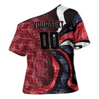 Personalised Melbourne Demons Cross Shoulder Shirt Trippy Psychedelic Abstract Art Mascot Football Fans