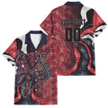 Personalised Melbourne Demons Family Matching Mermaid Dress and Hawaiian Shirt Trippy Psychedelic Abstract Art Mascot Football Fans