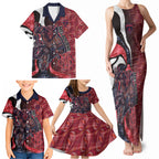 Personalised Melbourne Demons Family Matching Tank Maxi Dress and Hawaiian Shirt Trippy Psychedelic Abstract Art Mascot Football Fans