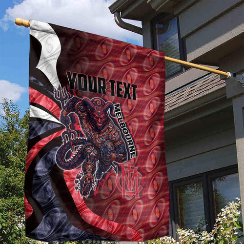 Personalised Melbourne Demons Garden Flag Trippy Psychedelic Abstract Art Mascot Football Fans