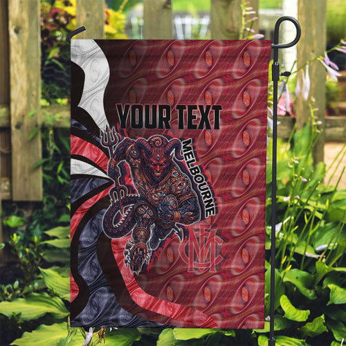 Personalised Melbourne Demons Garden Flag Trippy Psychedelic Abstract Art Mascot Football Fans