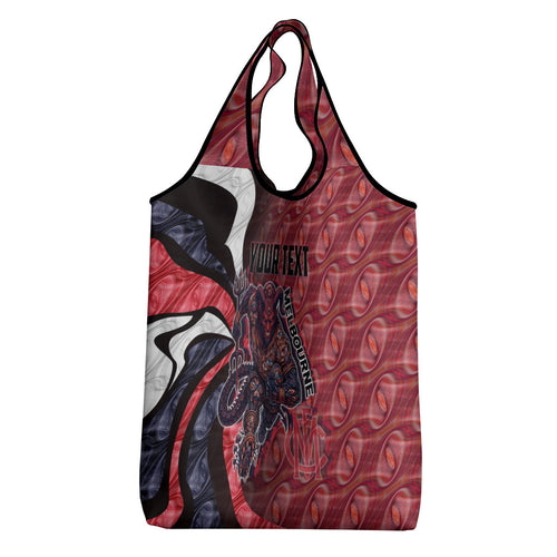 Personalised Melbourne Demons Grocery Bag Trippy Psychedelic Abstract Art Mascot Football Fans