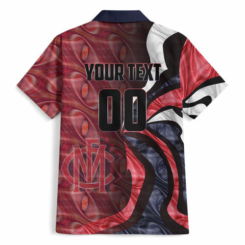 Personalised Melbourne Demons Hawaiian Shirt Trippy Psychedelic Abstract Art Mascot Football Fans