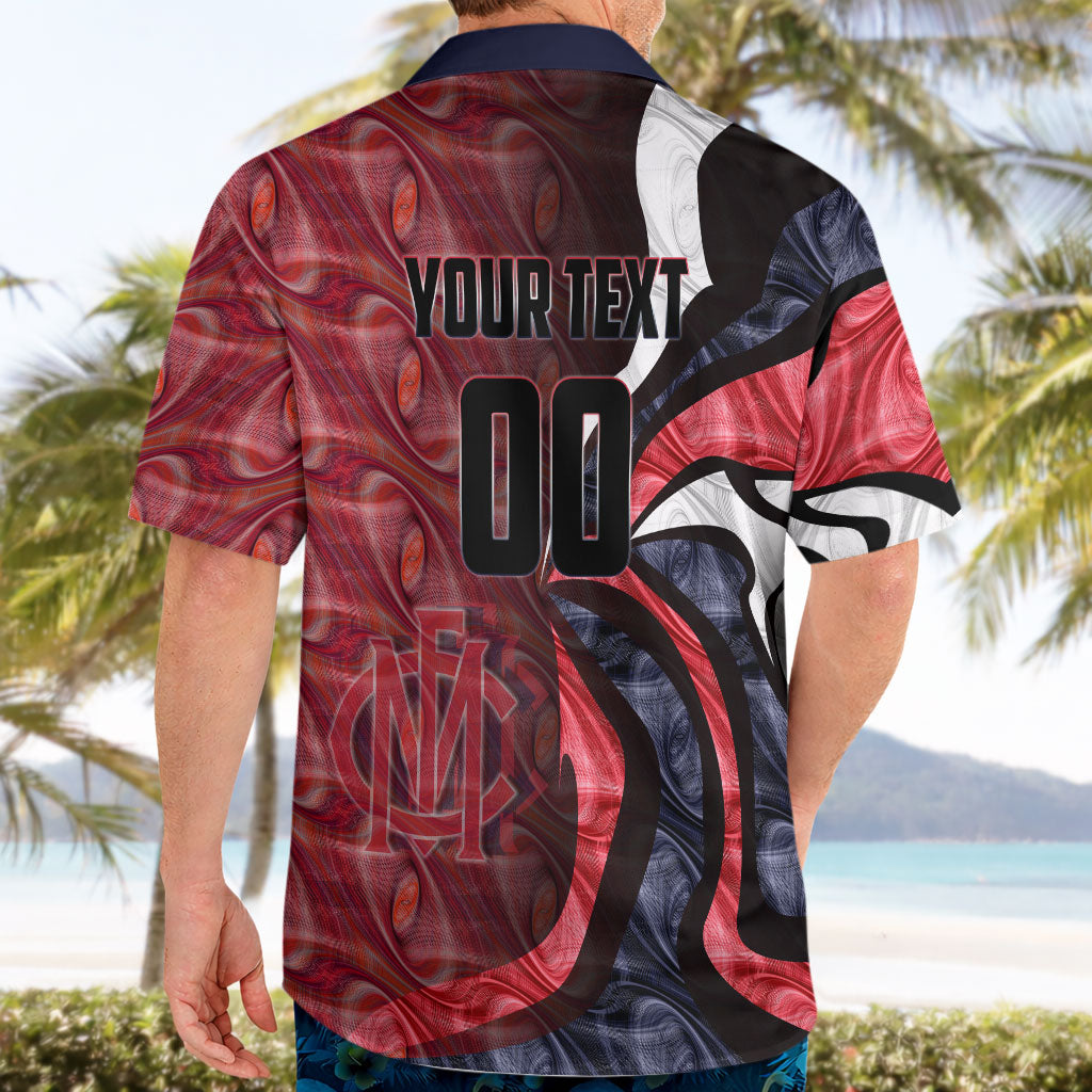 Personalised Melbourne Demons Hawaiian Shirt Trippy Psychedelic Abstract Art Mascot Football Fans