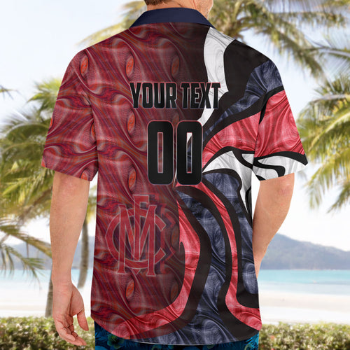 Personalised Melbourne Demons Hawaiian Shirt Trippy Psychedelic Abstract Art Mascot Football Fans