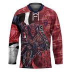 Personalised Melbourne Demons Hockey Jersey Trippy Psychedelic Abstract Art Mascot Football Fans