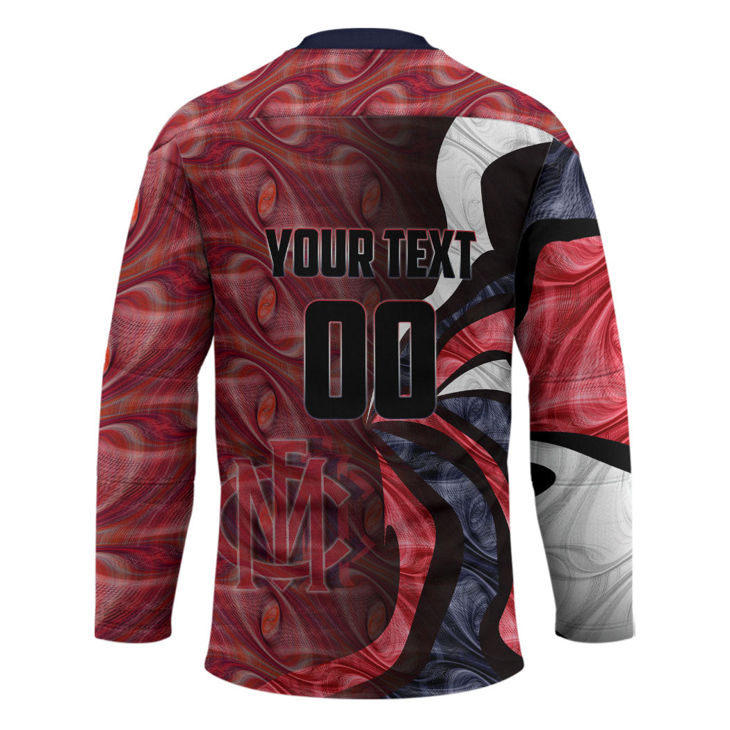 Personalised Melbourne Demons Hockey Jersey Trippy Psychedelic Abstract Art Mascot Football Fans