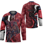 Personalised Melbourne Demons Hockey Jersey Trippy Psychedelic Abstract Art Mascot Football Fans
