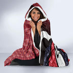 Personalised Melbourne Demons Hooded Blanket Trippy Psychedelic Abstract Art Mascot Football Fans