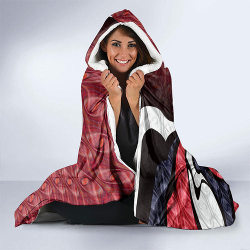 Personalised Melbourne Demons Hooded Blanket Trippy Psychedelic Abstract Art Mascot Football Fans