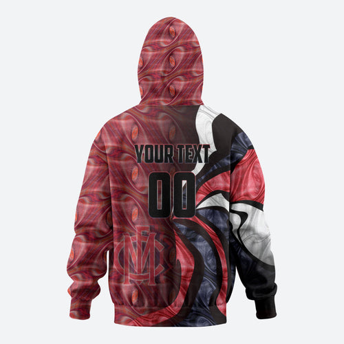 Personalised Melbourne Demons Hoodie Trippy Psychedelic Abstract Art Mascot Football Fans