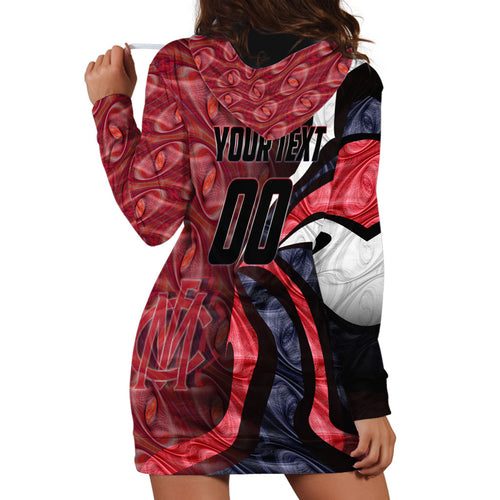 Personalised Melbourne Demons Hoodie Dress Trippy Psychedelic Abstract Art Mascot Football Fans