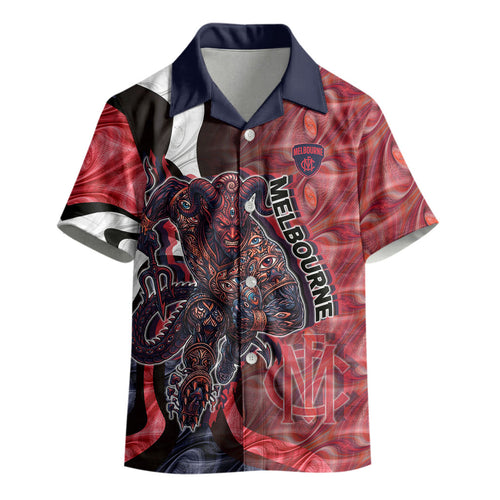 Personalised Melbourne Demons Kid Hawaiian Shirt Trippy Psychedelic Abstract Art Mascot Football Fans