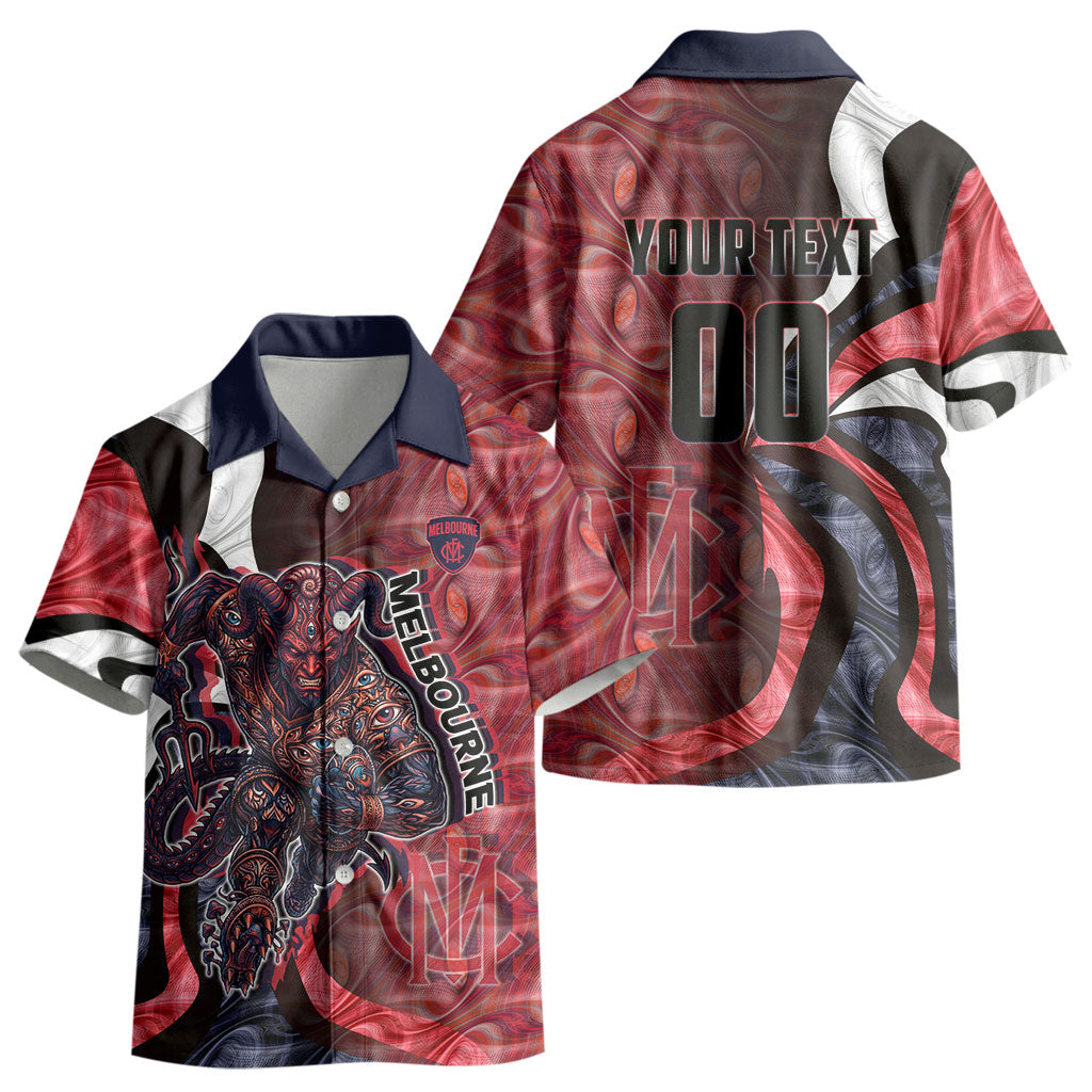 Personalised Melbourne Demons Kid Hawaiian Shirt Trippy Psychedelic Abstract Art Mascot Football Fans