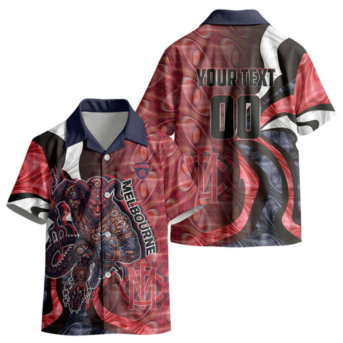 Personalised Melbourne Demons Kid Hawaiian Shirt Trippy Psychedelic Abstract Art Mascot Football Fans