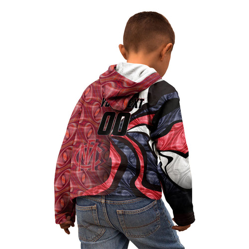 Personalised Melbourne Demons Kid Hoodie Trippy Psychedelic Abstract Art Mascot Football Fans
