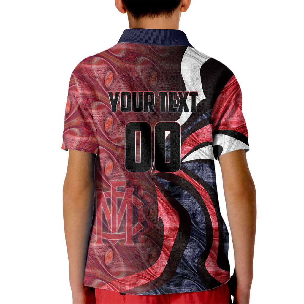 Personalised Melbourne Demons Kid Polo Shirt Trippy Psychedelic Abstract Art Mascot Football Fans