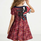 Personalised Melbourne Demons Kid Short Sleeve Dress Trippy Psychedelic Abstract Art Mascot Football Fans