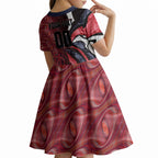 Personalised Melbourne Demons Kid Short Sleeve Dress Trippy Psychedelic Abstract Art Mascot Football Fans