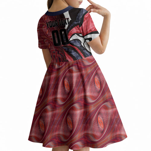 Personalised Melbourne Demons Kid Short Sleeve Dress Trippy Psychedelic Abstract Art Mascot Football Fans