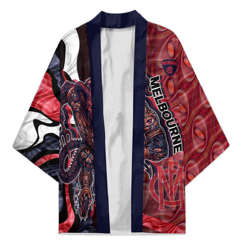 Personalised Melbourne Demons Kimono Trippy Psychedelic Abstract Art Mascot Football Fans