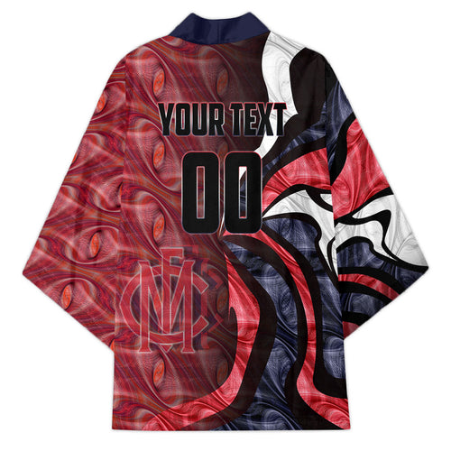 Personalised Melbourne Demons Kimono Trippy Psychedelic Abstract Art Mascot Football Fans