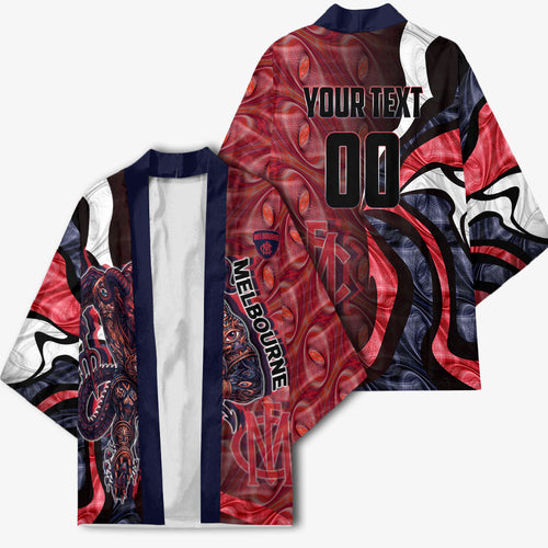 Personalised Melbourne Demons Kimono Trippy Psychedelic Abstract Art Mascot Football Fans
