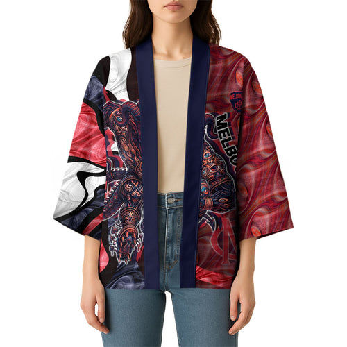 Personalised Melbourne Demons Kimono Trippy Psychedelic Abstract Art Mascot Football Fans
