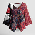 Personalised Melbourne Demons Kimono Sleeve Blouse Trippy Psychedelic Abstract Art Mascot Football Fans