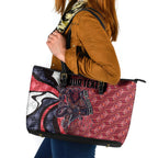 Personalised Melbourne Demons Leather Tote Bag Trippy Psychedelic Abstract Art Mascot Football Fans