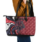 Personalised Melbourne Demons Leather Tote Bag Trippy Psychedelic Abstract Art Mascot Football Fans