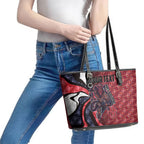 Personalised Melbourne Demons Leather Tote Bag Trippy Psychedelic Abstract Art Mascot Football Fans