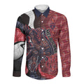 Personalised Melbourne Demons Long Sleeve Button Shirt Trippy Psychedelic Abstract Art Mascot Football Fans
