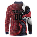 Personalised Melbourne Demons Long Sleeve Polo Shirt Trippy Psychedelic Abstract Art Mascot Football Fans
