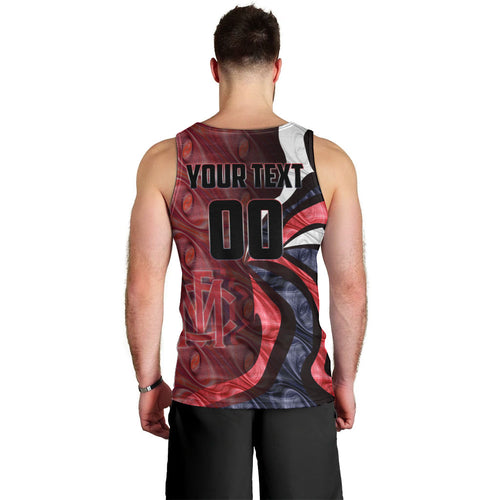 Personalised Melbourne Demons Men Tank Top Trippy Psychedelic Abstract Art Mascot Football Fans