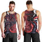 Personalised Melbourne Demons Men Tank Top Trippy Psychedelic Abstract Art Mascot Football Fans