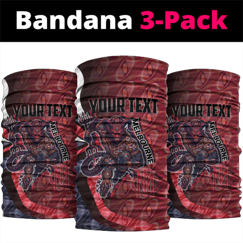Personalised Melbourne Demons Neck Gaiter Trippy Psychedelic Abstract Art Mascot Football Fans