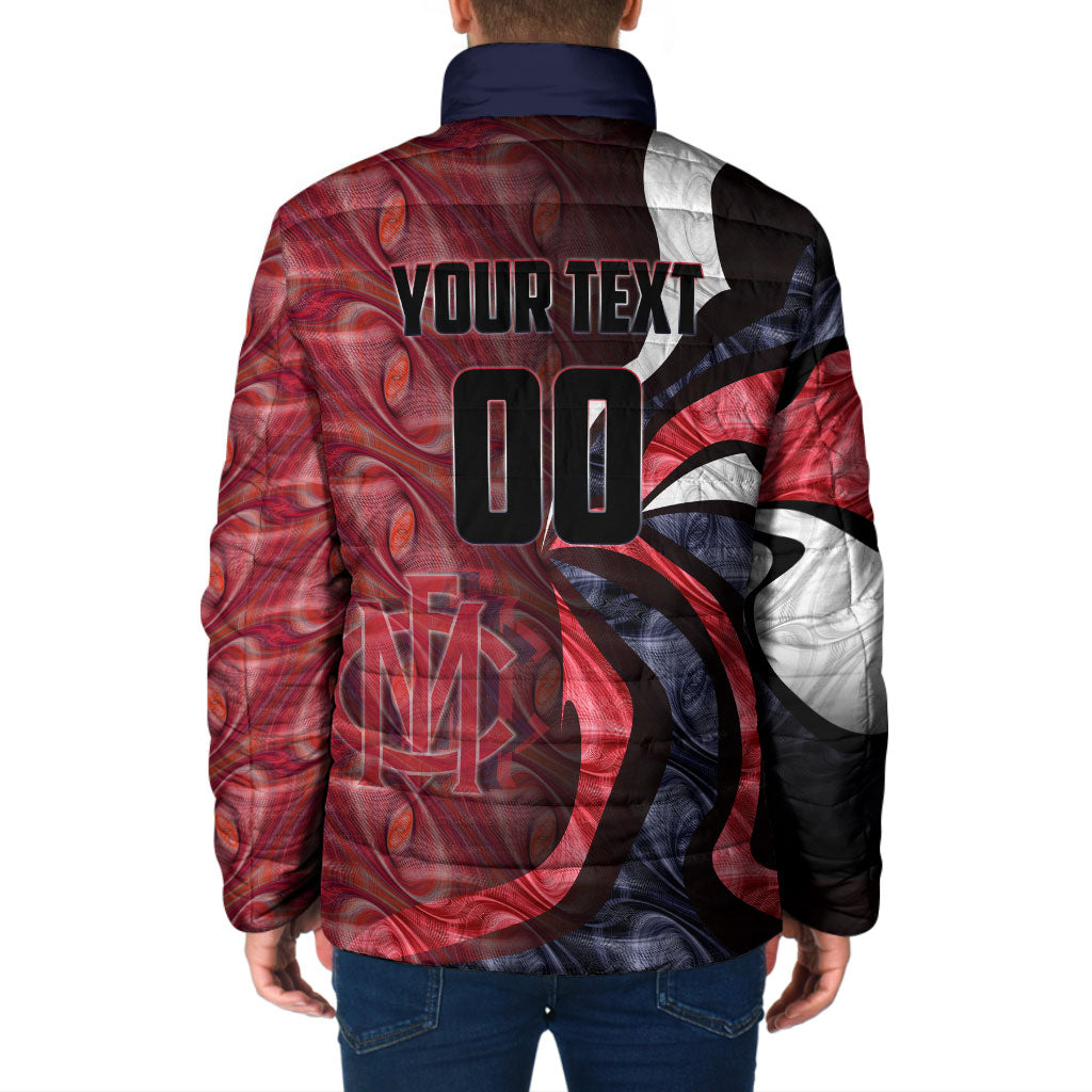 Personalised Melbourne Demons Padded Jacket Trippy Psychedelic Abstract Art Mascot Football Fans