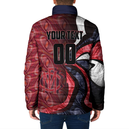 Personalised Melbourne Demons Padded Jacket Trippy Psychedelic Abstract Art Mascot Football Fans