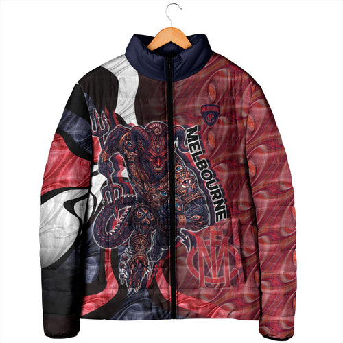 Personalised Melbourne Demons Padded Jacket Trippy Psychedelic Abstract Art Mascot Football Fans