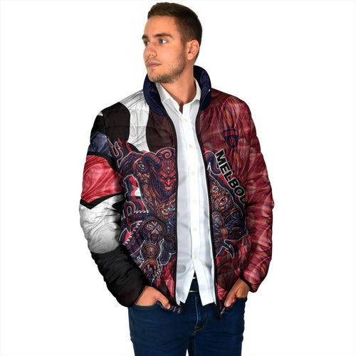 Personalised Melbourne Demons Padded Jacket Trippy Psychedelic Abstract Art Mascot Football Fans