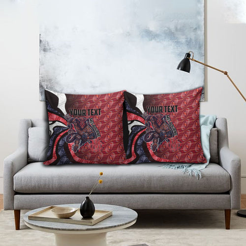 Personalised Melbourne Demons Pillow Cover Trippy Psychedelic Abstract Art Mascot Football Fans