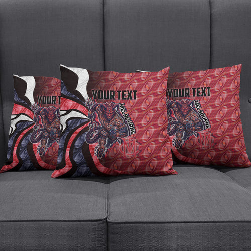 Personalised Melbourne Demons Pillow Cover Trippy Psychedelic Abstract Art Mascot Football Fans