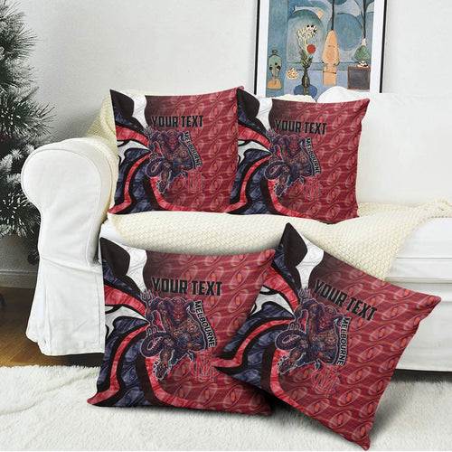 Personalised Melbourne Demons Pillow Cover Trippy Psychedelic Abstract Art Mascot Football Fans